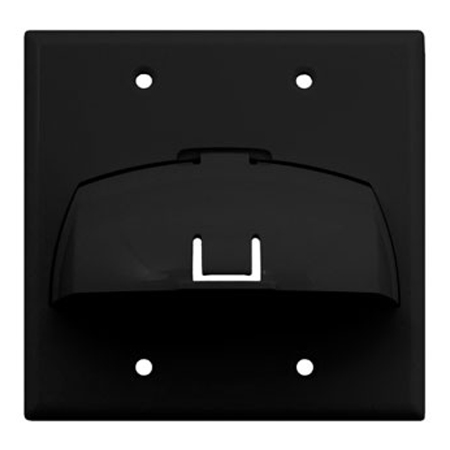 WP9002-BK Legrand On-Q Double Gang Hinged Bull Nose Wall Plate Black