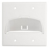 Show product details for WP9002-WH Legrand On-Q Double Gang Hinged Bull Nose Wall Plate White