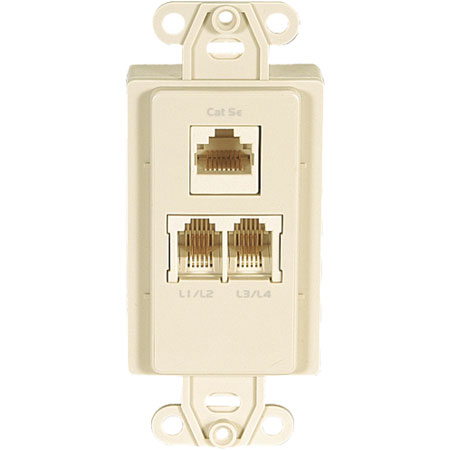WPI-PDC OpenHouse Data/Telephone/Coax TAP Wall Plate (Ivory)