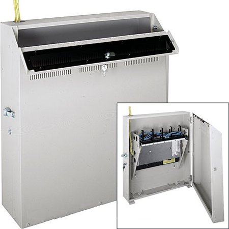 WRP-8 Middle Atlantic 8 Space Low Profile Wall Rack, 23 Inch Useable Depth 150 Lbs Capacity with Plexi Window Top, Putty Finish