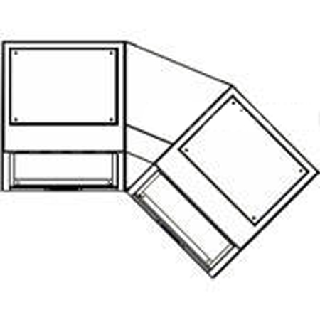 WS245-S18-GBC Middle Atlantic 2 Bay 45 Degree Corner Black T-Mold Trim - Center (Left And Right Side Unfinished)