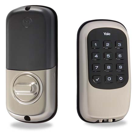 [DISCONTINUED] YRD110ZW619 Yale Push Button Z-Wave Key Free Deadbolt - Satin Nickel