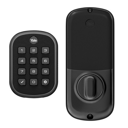 YRD136-ZW2-BSP Yale Pro Pushbutton Deadbolt Z-Wave Key Free - Black Suede