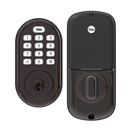 YRD216-ZW2-0BP Yale Pushbutton Z-Wave Deadbolt - Oil Rubbed Bronze