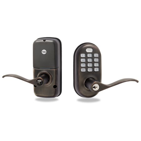 [DISCONTINUED] YRL210ZW0BP Yale Push button Z-Wave Lever - Oil Rubbed Bronze (Permanent)