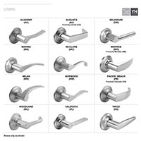 YRC256-NR-DW-5-619 Yale Touchscreen Interconnected Standalone Lockset with Delaware Lever and 5 1/2" Center to Center Borehole - Satin Nickel