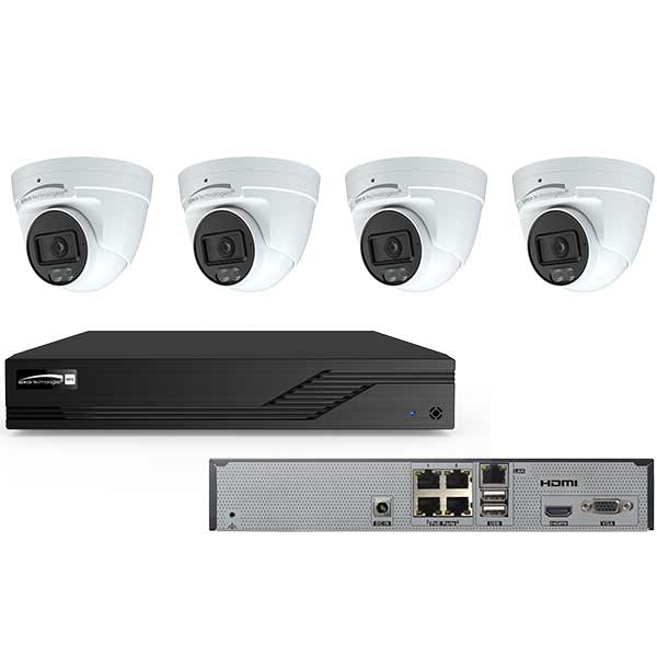 ZIP8T2B Speco Technologies 8CH NVR with 6 4MP Turret Cameras, 2TB- Kit