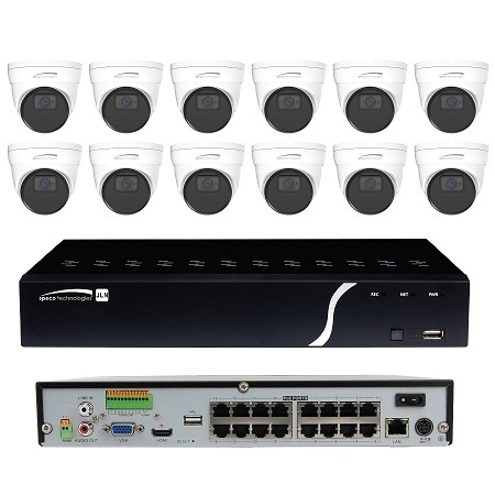 ZIPK16N1 Speco Technologies 16 Channel NVR with 12 5MP Turret Cameras
