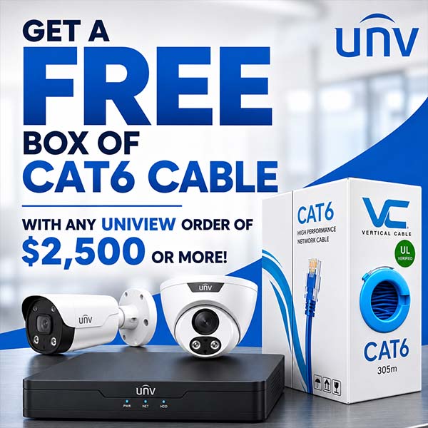 DWG Exclusive - FREE Box of Cat6 Cable with Any Uniview Order of $2,500 or More!