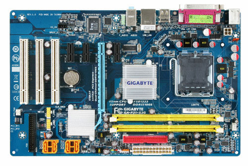 GIGABYTE Core 2 Quad/ Intel P31/ FSB1333/ DDR2-800/ A&GbE/ ATX Motherboard