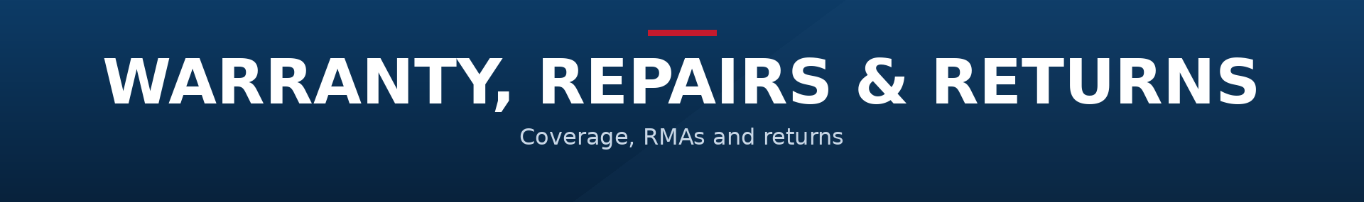 Warranty, Repairs, and Returns