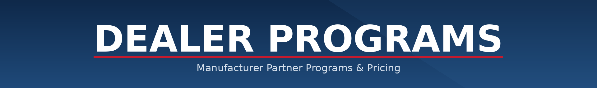 DWG Manufacturer Dealer Programs